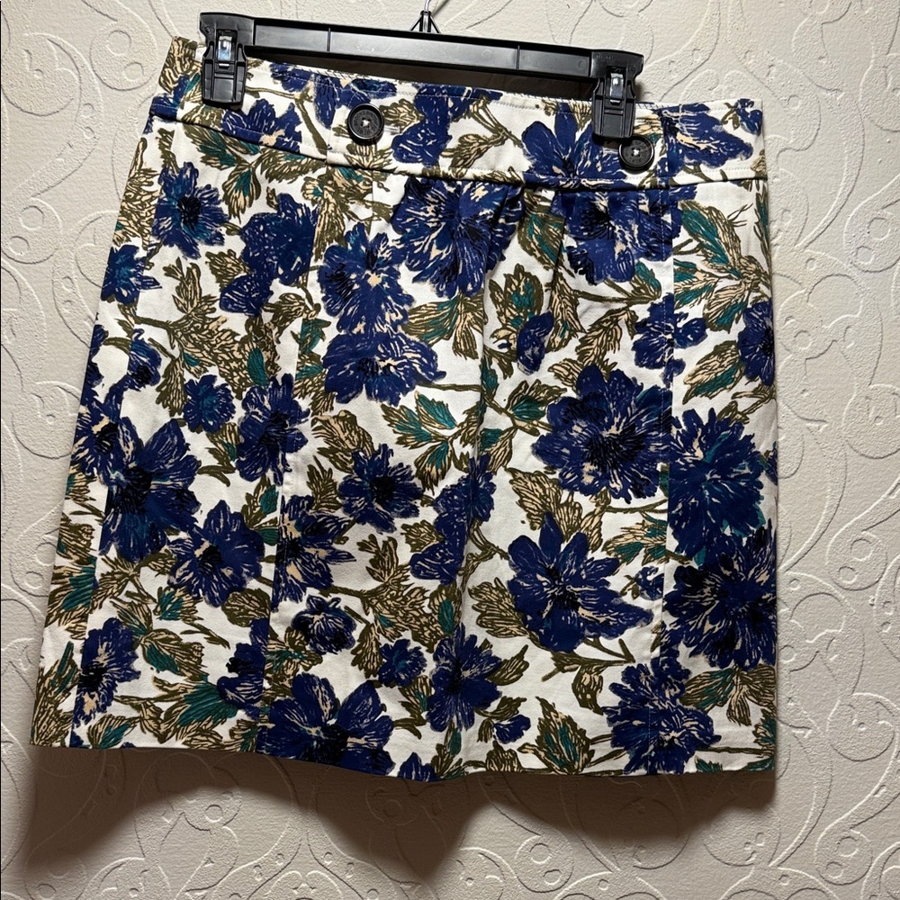 NWT Brooks Brothers A-Line Skirt - Blue and Green Floral
